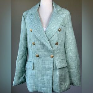 NWOT Sunday Up blazer Mint Green lined jacket sz Medium